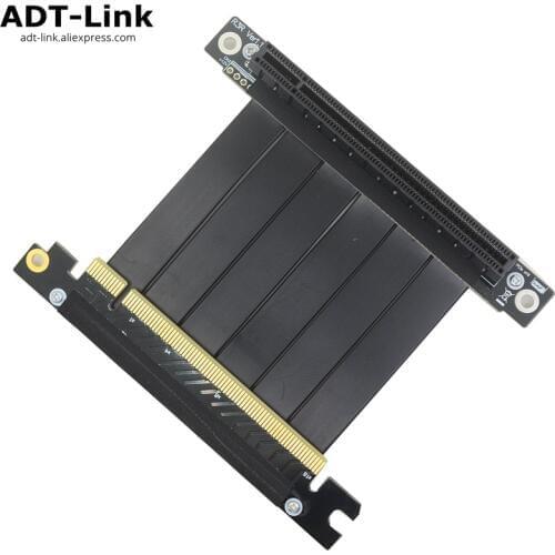 PCIe x16 to x16 Cable graphics video card vertical GPU extension Riser 90 Degree Angled for ITX motherboard chassis mini pc-case