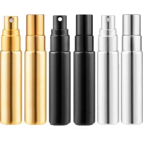 10/20Pcs 10ML Portable UV Glass Refillable Perfume Bottle Mini Travel Size Aluminum Atomizer Spray Bottle Sample Empty Container