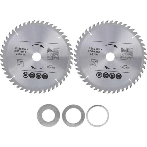 2Pcs Saw Blades Circular Carbide Wood Chipboard Plywood Cutting Disc Woodworking 9.8 inch 48T /60T Circular Saw Blades