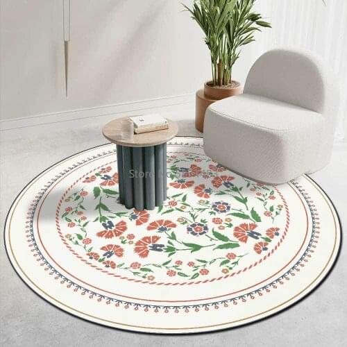 200cm Small Fresh and Elegant American Pastoral Country Flower Flowers Living Room Bedroom Hanging Basket Chair Round Floor Mat