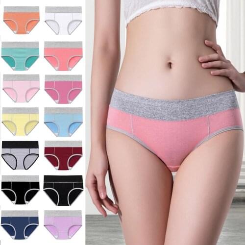5Pcs/lot Women Underwear Stretch Cotton Soft Breathable High Waist Panties Seamless Cute Print Briefs Comfort Female Fashion