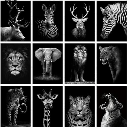 Diamond Painting Animal Black Leopard Lion Deer Picture Embroidery Crossing Diy Mosaic Gift Cross Stitch Home Decoration