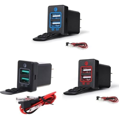 Quick Charge 3.0 Dual USB Car Charger for TOYOTA Camry Corolla RAV4 Reiz Cruiser