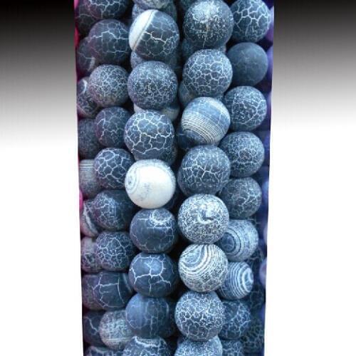 Free Shipping Natural Stone Frost Crab Black Round Loose Beads 6 8 10 MM Pick Size For Jewelry Making