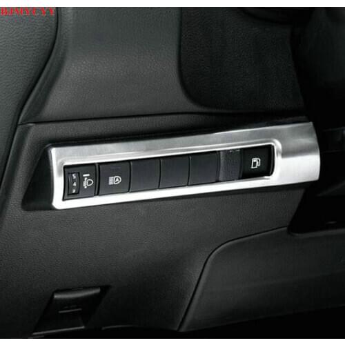 BJMYCYY Automobile headlight control panel stainless steel decorative frame for Toyota corolla E210 2019 2020 accessories