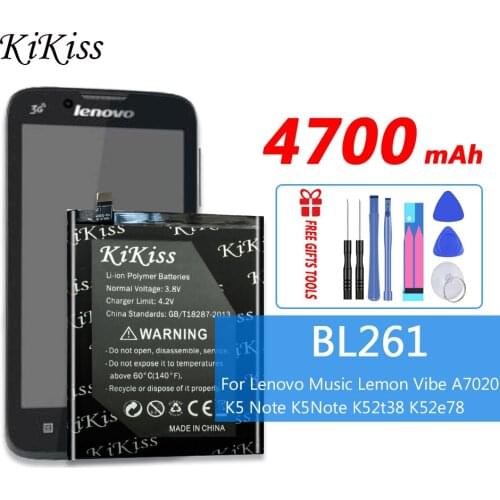 BL261 For Lenovo Music Lemon Vibe A7020 K5 Note K5Note K52t38 K52e78 4700mAh Cell Phone High Capacity Battery