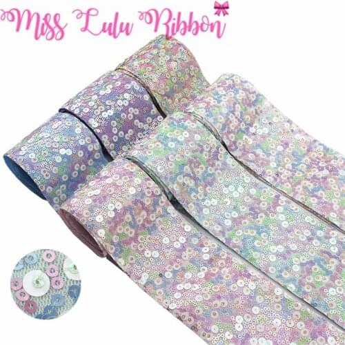 3"75mm Shiny Cutting Sequin Ribbon Colorful Aqua Pink Purple DIY Wedding Party Decor Hair Bowknows Making 25yards/roll