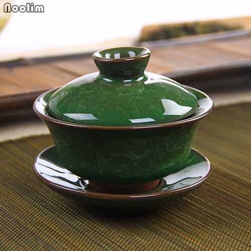 NOOLIM Coffee Tea Sets Ice Crack Ceramic Teapot Gaiwan Tea Cup Chinese Kung Fu Tea Sets