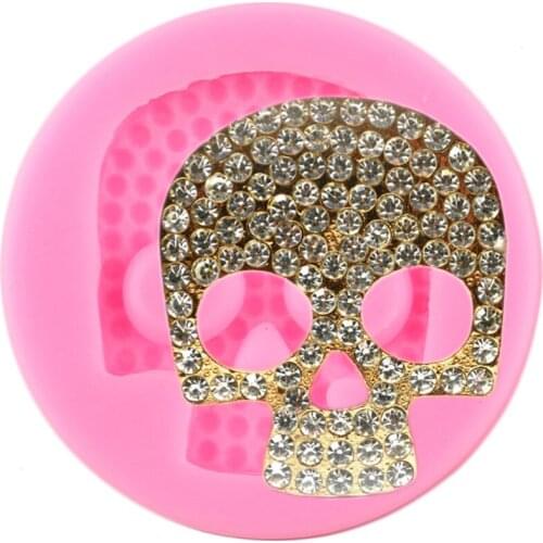 Skull Head Silicone Mold Sugarcraft Fondant Cake Decorating Tools Cupcake Topper Molds Candy Resin Clay Chocolate Gumpaste Mould