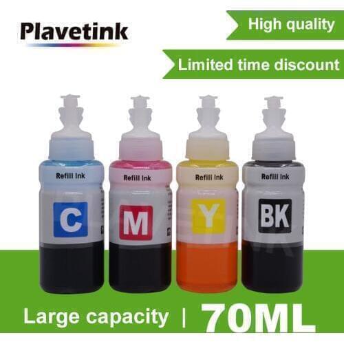 Plavetink 70ml 4 Bottle Refill Ink For Epson L550 L555 L566 L100 L110 L132 L200 L210 L222 L300 L362 L366 Printer Ink Kit