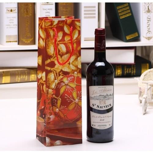 Christmas Wine Packing Bags 13" Champange Bottle Carrier 2012F Red Ball design Juice Gift Bottle Carrier Jar Xmas Bags