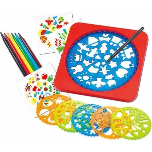 Children painting tools gift brushes combination of painting template birthday gift sets million flower ruler