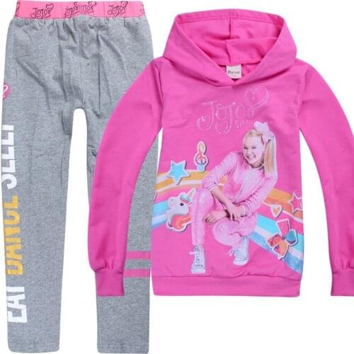 4-12Y JOJO Siwa Childrens Clothing Set Hoodies Sport Sweatshirts Leggings Pants Cotton T Shirt Girls Cosplay Costume Tracksuit