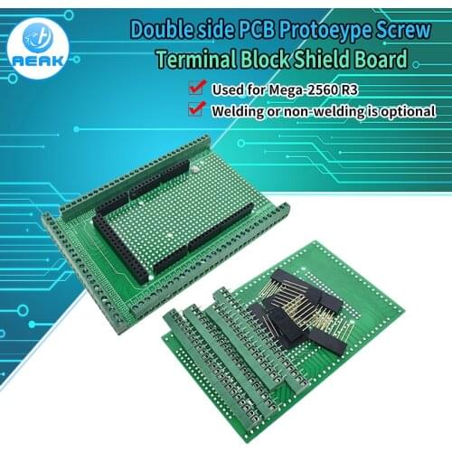 Double-side PCB Prototype Screw Terminal Block Shield Board Kit For MEGA-2560 Mega 2560 R3 Mega2560 R3