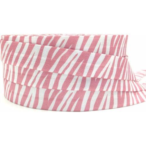 5/8" Wine Zebra Print Fold Over Elastic 10 yards/lot Stretchy White FOE Ribbon Webbing for Girls Hair Tie Hair Accessories