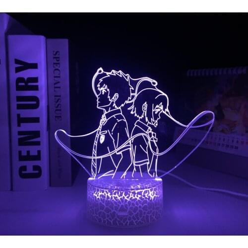 Figure Ornaments Acrylic Panel 3D LED Lamp Visual Illusion White Cracked Base Animation Peripherals Night Light for Home Decor