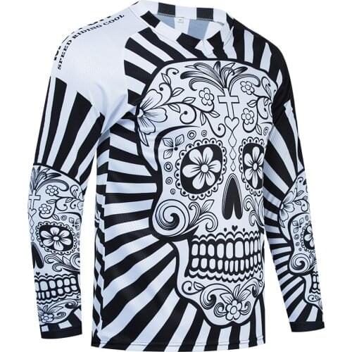 Skeleton motorcycle jersey long-sleeved riding enduro mountain bike shirt downhill T-shirt off-road motorcycle mountain clothing