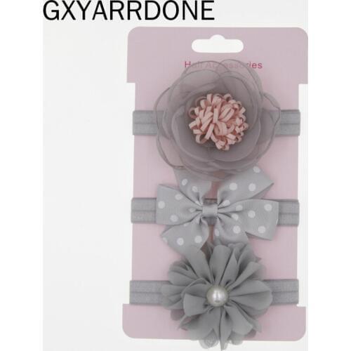 2019 Newborn Stain Rose Pearl Lace Flower Hair Accessories Headwear Dots Bowknot Headband Infant Children Baby Gair Headband