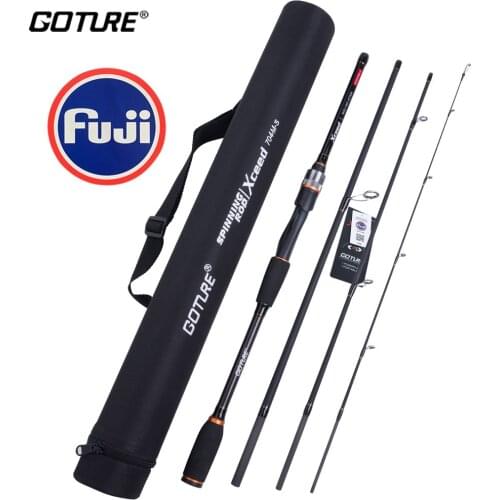 Goture Xceed II Japan Fuji Guide Ring Travel Fishing Rod 1.98m 2.1m 2.4m 2.7m 3.0m 30T Carbon Casting / Spinning Rod with Case