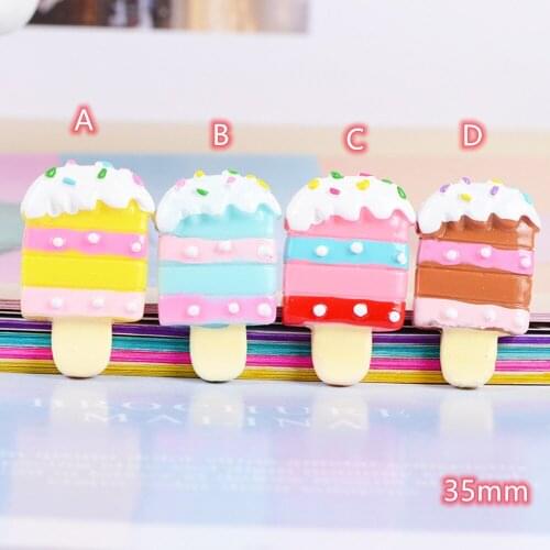 Resin Cabochons Ice Cream Fake Foods 10pcs big Flat Back Cabochons Scrapbooking DIY Jewelry Craft Decoration Accessories