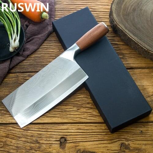 Chinese Kitchen Knife 4Cr13 High Carbon Cleaver Durable Chef Slicing Chopping Knife Ultra Sharp Blade Color Wood Handle Knives