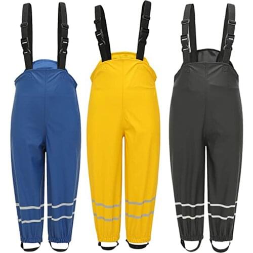 Toddler Kids Boys Girls Rain Dungarees Windproof Waterproof Mud Jumpsuit Clothes Kid Pants Children Overalls Combinaisons штаны