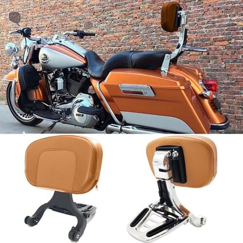 Brown Seat Backrest Multi-Purpose Driver & Passenger Backrest For Harley Dyna Softail Fat Boy Sportster Touring Road King FLSTF