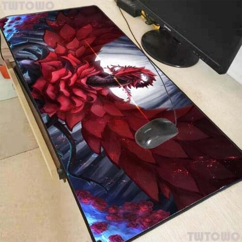 Red Rose Anime Mouse Pad Gamer Large Locking Edge Soft Durable Gaming Mousepad Non-slip Rubber Computer Desk Mat