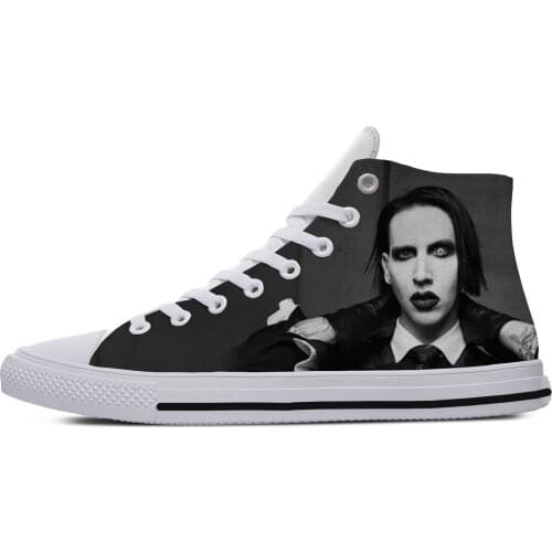 2019 Hot Cool Fashion Pop Funny Summer Rock and Roll Sneakers Handiness Casual Shoes 3D Printed For Men Women Marilyn Manson