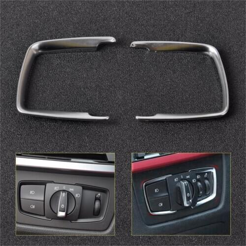 Matt Chrome Headlight Switch Trim Cover Fit For BMW 3 4 Series X5 F30 F31 F32 F34 F15 12 2013 2014 2015 Switch Frame Moldings