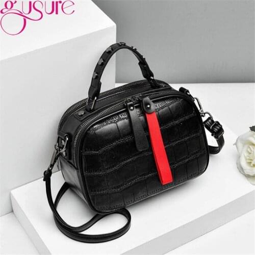 Gusure New Fashion Women Bag One-shoulder Leather Handbags Korean Shoulder Bag Small Crossbody Messenger Bags For Ladies