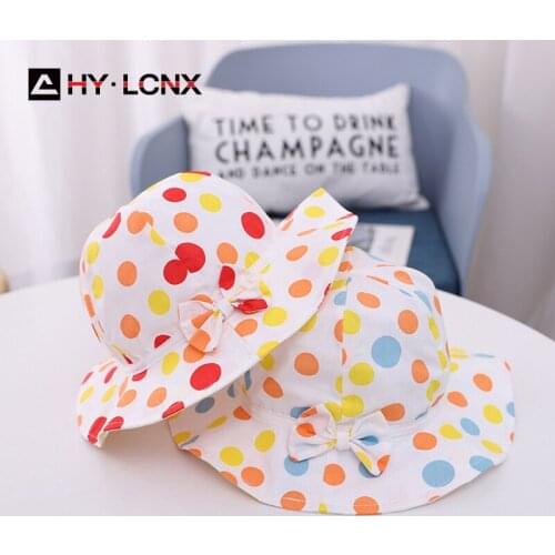 Summer Baby Fisherman Hat Outdoor Bucket Hat Color Polka Dot pattern Breathable Caps Sun Protection Cap For Boys Girls