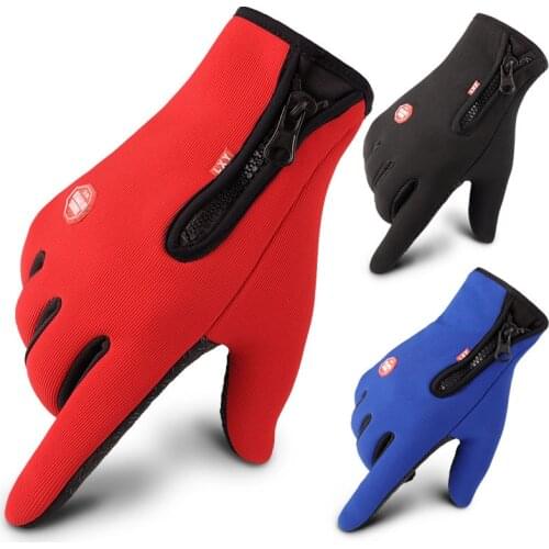 Unisex Touchscreen Gloves Winter Warm Bicycle Camping Hiking Skiing Motorcycle Fleece-Lined Gloves Outdoor Sports Full Finger