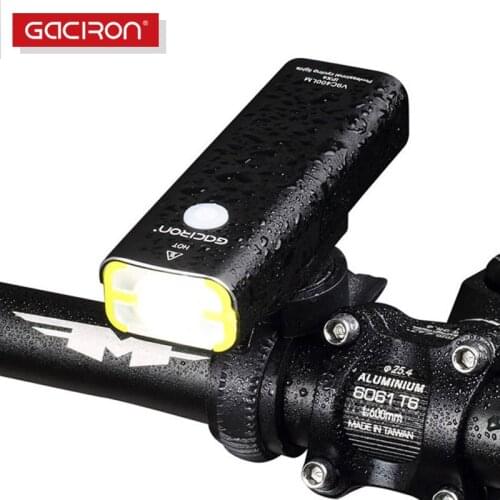 Gaciron 400Lm USB Rechargeable Bicycle Front Light 18650 Battery LED MTB Handlebar Flashlight Cycling Road Bike Headlight Torch