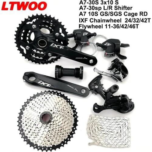 Ltwoo MTB A7-30S 3x10 Front/Rear Derailleur 30sp Left/Right Shift Lever ZSC Chain Sunshine Cassette 36T 42T 46T IXF Crank 170 mm