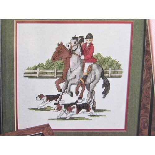 Popular Embroidery Fox Hunt Horse & Rider Cross Stitch Pattern Maker Mac with 100% Cotton Floss & Free Shipping for Home Decor