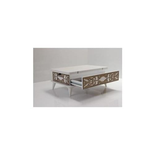 Modern lux Smart Magic Coffee table 3 Kadameli Drawers Flip White coffe table