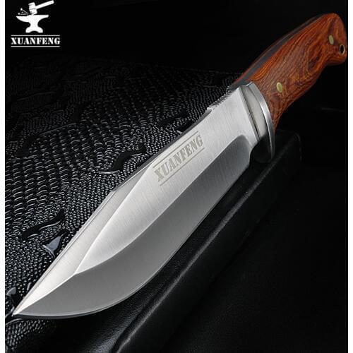 XUAN FENG D2 Steel Knife High Hardness Outdoor Knife Portable Short Field Survival Equipment Cold Weapon Saber