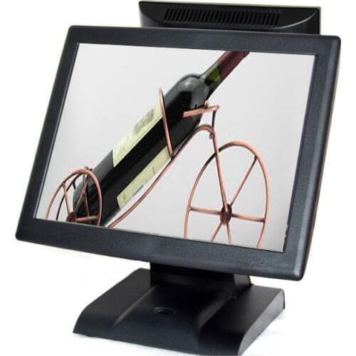 Double Screen 15+12'' Commercial POS System high quality POS machine dual touch screen Cash Register for retailers cashier