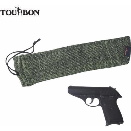 Tourbon Tactical Silicone Treated Knit Pistol Gun Sock Gun Handgun Protector Green Polyester Shooting 38.5cm