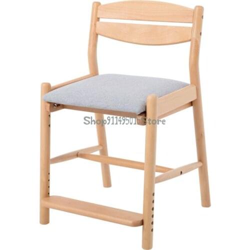 Study Chair Solid Wood Childrens Writing Chair Middle School Student Study Desk Chair Household Adjustable Student Chair