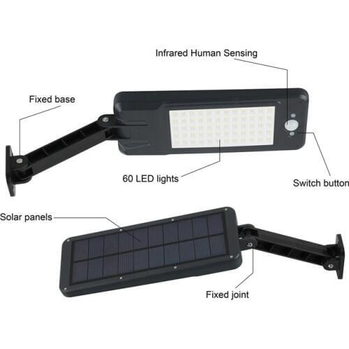 60LEDs Outdoor Solar Lamp PIR Motion Sensor rainproof IP65 Remote Control Solar Light Garden wall Light Induction lamp