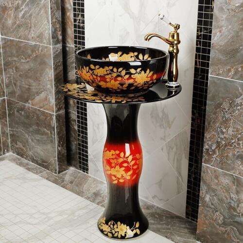 Washbasin Small Bathroom Toilet European Style Basin Integral Floor Wash Basin Bathroom Pedestal sink