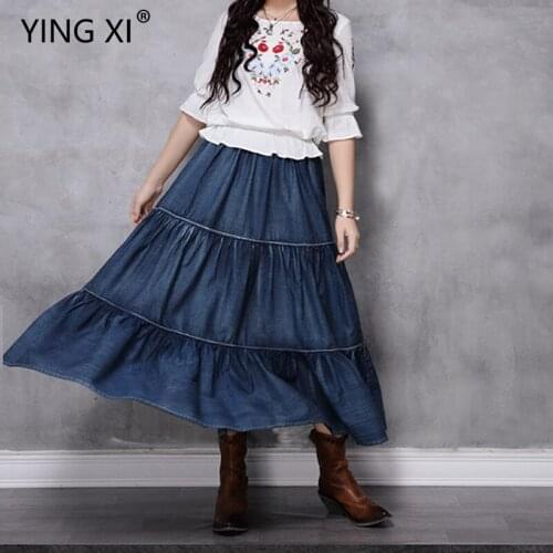YING XI Denim Skirts For Women