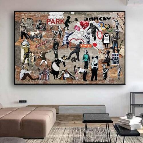 Funny Street Graffiti Wall Art Canvas Poster and Print Canvas Painting Decorative Picture Modern Living Room Home Decor Artwork