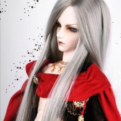 1/3 1/4 1/6 1/8 High Temperature Long Sliver Gray Straight Bjd hair MSD SD Yosd For BJD Doll