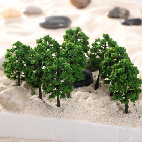 10pcs Scale Model Trees Train Railway Building Park Street Scenery Layout Tree Scenery Landscape Toys Festive Party Decor