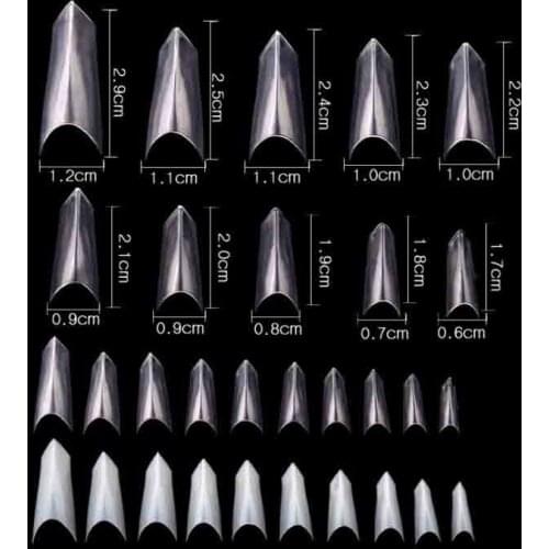 100pcs nail Tips Ferrari Triangle French Flase nails 2 color UV Gel Polish Nail Art Manicure Tools