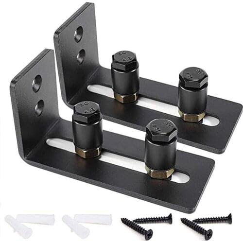 2pcs Adjustable Sliding Floor Guide Wall Mounted Barn Door Guide L-shaped Sliding Barn Door Floor Guide Door Hardware Accessory