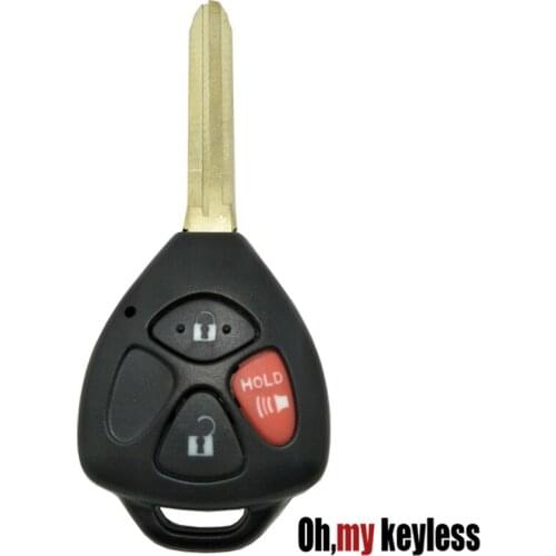 20pcs/lot replacement entry keyless remote key case for toyota camry Scion 3 button key fob shell